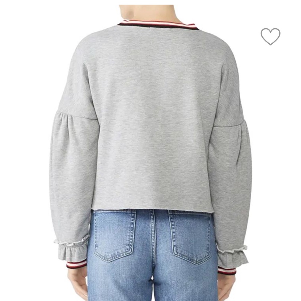 REBECCA MINKOFF Ruffle-Cuff Cropped Sweatshirt‎ - Picture 2 of 9